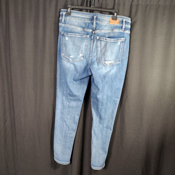 BKE Denim Womens Skinny Jeans Medium Wash Distressed Ripped Size 31 Stretch - Picture 4 of 8